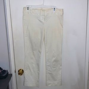 White jcrew city fit cropped dress pants